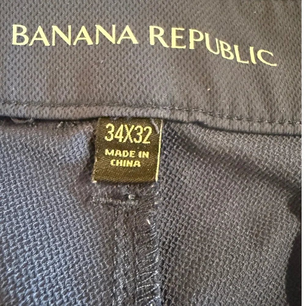 Banana Republic Mens Navy Blue Performance Chino Slim Fit Stretch Pants 34x32